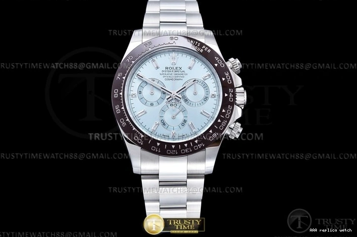 Rolex aaa copy 116500 CER Clean 904L I-Blu A4130 ROLDYT0442 -Daytona Brn Dia SS 1101